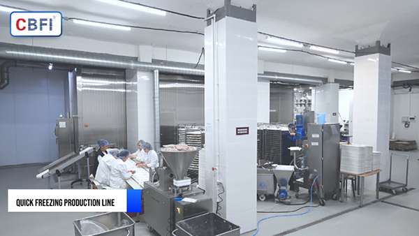 Mesin Pembeku Cepat Spiral Ganda Kapasitas 1 Ton per Jam untuk Pangsit di Rusia